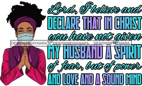 Afro Lola Praying God For Strength Protection Quotes Sad Crying Pain Face Mask Begging Prayers Virus SVG Vector Clipart Cutting Files