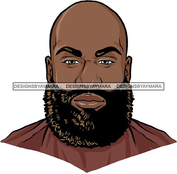 Attractive Black Man Bearded Hipster Model Fashion Male Guy Hombre Masculino Guapo Stylish Close-up Sexy Macho Manly SVG Files For Cutting