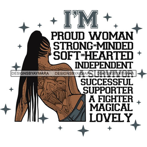 Afro Woman I'm Successful Quotes SVG Files For Cutting and More!