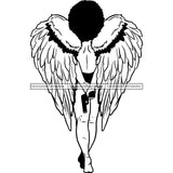 Afro Angel Black Woman SVG Cutting Files For Silhouette Cricut and More