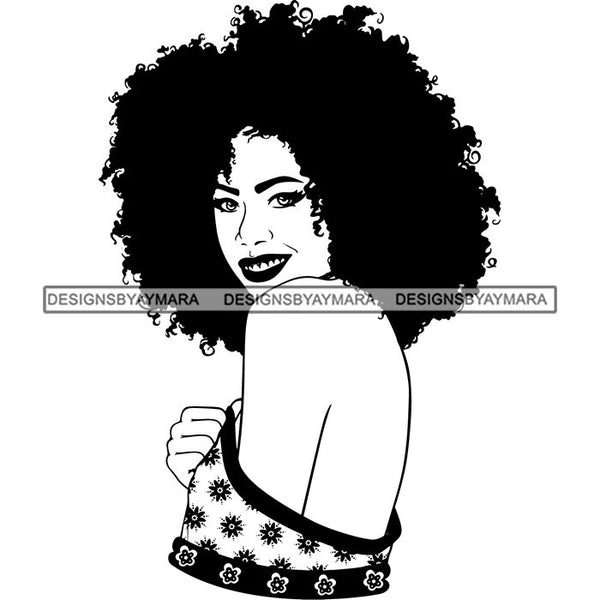 Afro Nubian Melanin Popping Kinky Hair Beautiful African American Woman SVG Cutting Files