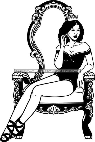Afro Queen Goddess Melanin Nubian Glamour .SVG Cutting Files For Silhouette and Cricut