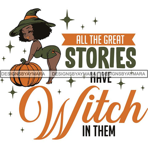 Afro Sexy Witches Halloween SVG Cutting Files For Silhouette Cricut and More