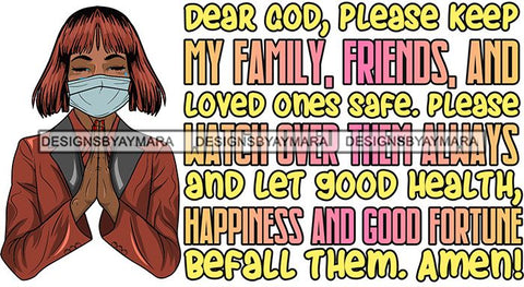 Afro Lola Praying God For Strength Protection Quotes Sad Crying Pain Face Mask Begging Prayers Virus SVG Vector Clipart Cutting Files