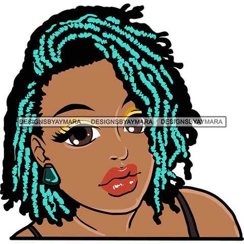 Afro Black Woman Sister-lock Hairstyle .SVG Cutting Files For Silhouette Cricut and More!