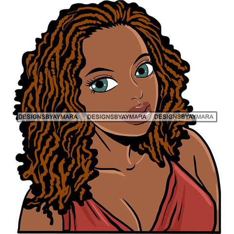 Afro Black Woman Sister-lock Hairstyle .SVG Cutting Files For Silhouette Cricut and More!