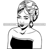 Beautiful Woman Turban Head Wrap Hairstyle SVG Files For Cutting and More!
