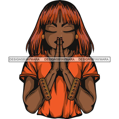Afro Lola Praying God Lord Prayers In God We Trust .SVG Clipart Cutting Files For Silhouette and Cricut and More!
