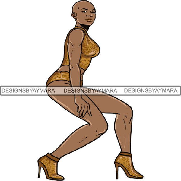 Melanin Bald Short Hairstyle Queen Goddess Nubian .SVG Cut Files For Silhouette and Cricut and Much More