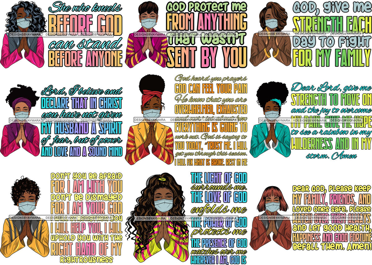 Bundle 9 Afro Lola Praying God For Strength Protection Quotes Sad Cryi ...