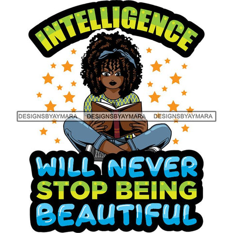 Afro Lola Reading Education Smart Woman Quotes .SVG Cutting Files For Silhouette Cricut and More!