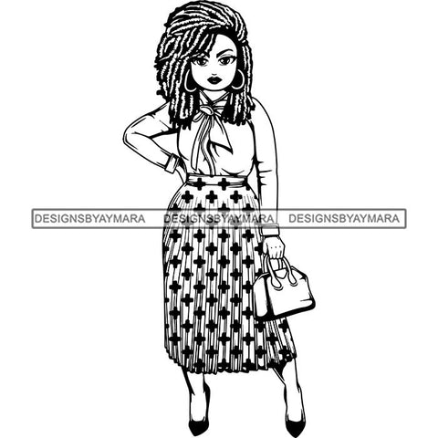 Afro Classy Lola Elegance Glamour Church Lady .SVG Clipart Vector Cutting Files For Circuit Silhouette Cricut and More!