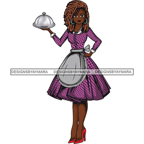 Afro Chef Lola Cooker Cooking Culinary Profession .SVG Clipart Vector Cutting Files For Circuit Silhouette Cricut and More!