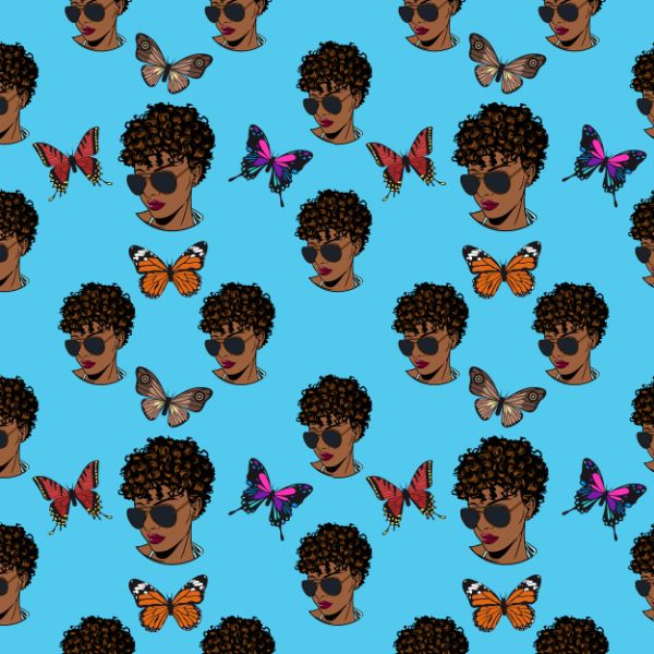 Fashion Lady Seamless Pattern Abstract Decorative Background Vector Designs SVG Files For Cutting and More!