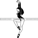 Afro Black Ballerina Woman Ballet Dancer .SVG Cut Files For Silhouette and Cricut