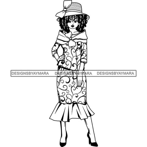 Afro Classy Lola Church Lady Glamour .SVG Clipart Vector Cutting Files For Circuit Silhouette Cricut and More!