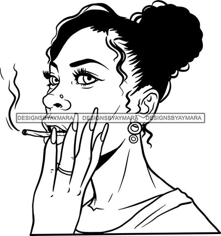 Ghetto Woman Face American Gangster Urban Swag Hip Hop Girl .SVG Cutting Files For Silhouette Cricut and More!