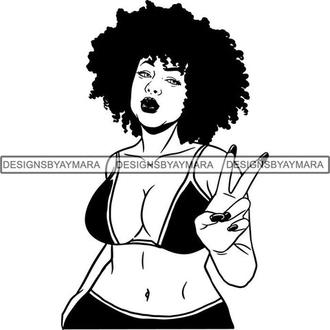 Afro Independent Successful Woman SVG Cutting Files For Silhouette Cricut and More