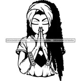 Afro Lola Praying God Lord Prayers In God We Trust .SVG Clipart Cutting Files For Silhouette and Cricut and More!