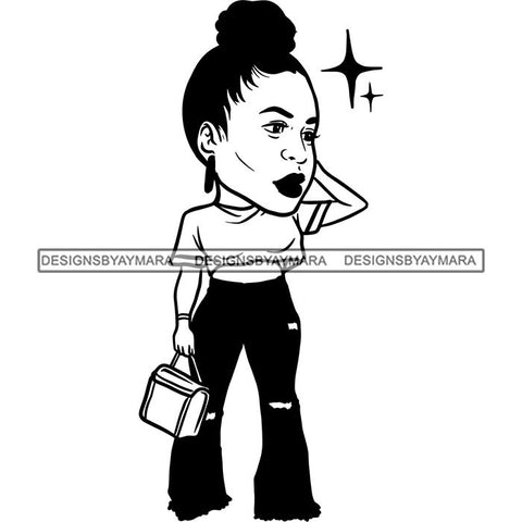 Fashion Woman Model Posing Summer Outfit Vogue Goddess Glamour Trendy Clothing Vector SVG Cutting Files