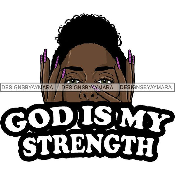 Afro Woman Peeking Peek-a-Boo I see You Melanin Pretty Half Face PNG File For Print Not For Cutting