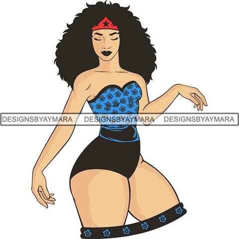 Afro Melanin Popping Dark Latina SVG Cutting Files For Silhouette Cricut and More