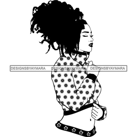 Afro Nubian Melanin Popping Kinky Hair Beautiful African American Woman SVG Cutting Files