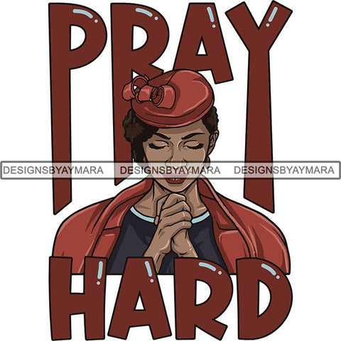 Afro Woman Praying God Lord Faith SVG Cutting Files For Silhouette Cricut and More