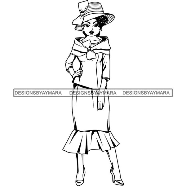 Afro Classy Lola Church Lady Glamour .SVG Clipart Vector Cutting Files For Circuit Silhouette Cricut and More!
