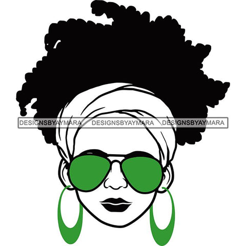 Afro Lola Boss Lady Dope Diva Glamour Wearing Glasses Accesories .SVG Cut Files
