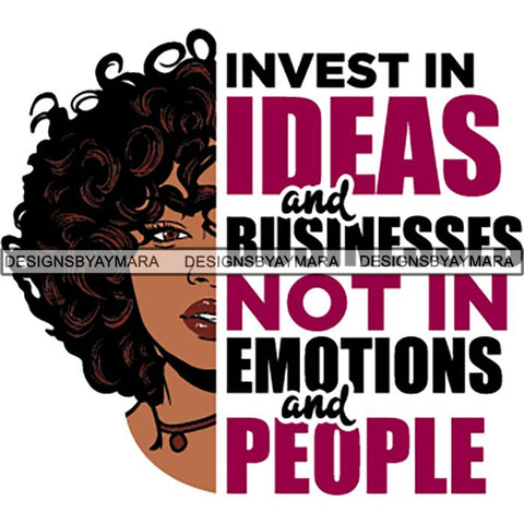 Afro Woman Half Face Life Quotes SVG Cutting Files For Silhouette and Cricut and More!