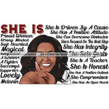 Afro Woman She's Successful Quotes SVG Files For Cutting and More!