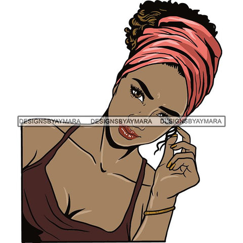 Beautiful Woman Turban Head Wrap Hairstyle SVG Files For Cutting and More!