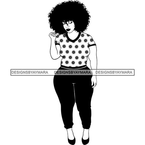 Afro Nubian Melanin Popping Kinky Hair Beautiful African American Woman SVG Cutting Files