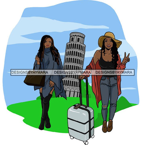 Friends Hanging Out Together Shopping Traveling Vacation Fun Buddy Sisters Girlfriends Women SVG Cutting Files
