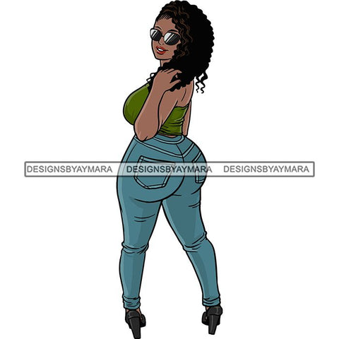 Afro Thick Thigh Big Eyes Woman Sassy Exotic Curvy Goddess .SVG Cutting Files For Silhouette and Cricut and More!