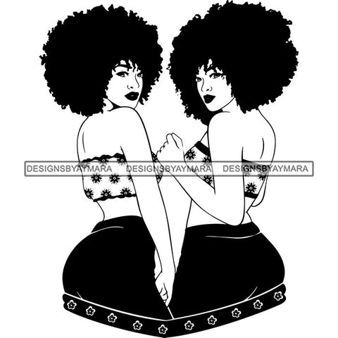 Afro Nubian Melanin Popping Kinky Hair Beautiful African American Woman SVG Cutting Files