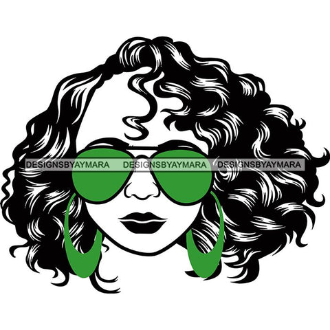 Afro Lola Boss Lady Dope Diva Glamour Wearing Glasses Accesories .SVG Cut Files