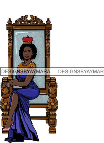 Afro Queen Goddess Melanin Nubian Glamour .PNG Print Files Not For Cutting