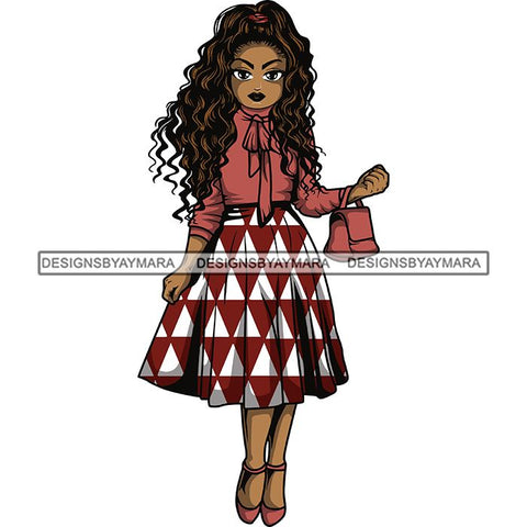 Afro Lola Classy Fashion Girl Fashionable Woman .SVG Clipart Cutting Files For Silhouette and Cricut and More!