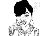 Afro Beautiful Black Woman SVG African American Ethnicity Afro Puffy Hairstyle Beauty Salon Queen Diva Classy Lady  Beautiful People Beauty Salon Princess