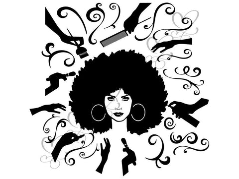 Afro Beautiful Black Woman SVG African American Ethnicity Afro Puffy Hairstyle Beauty Salon Queen Diva Classy Lady  Beautiful People Beauty Salon Princess