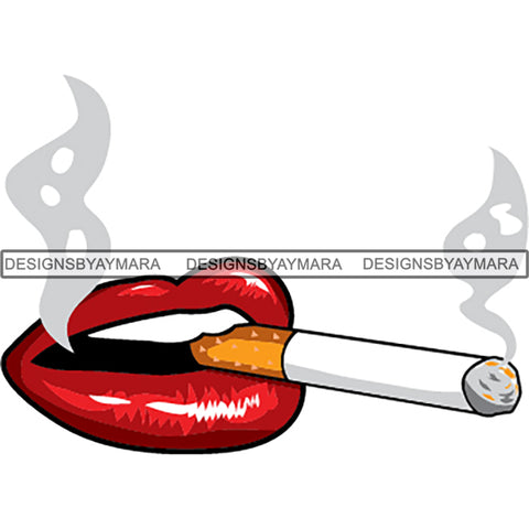 Mouth Lips Teeth Smoking Cigarette Sensual Glossy Person Desire Female Open SVG Cutting Files