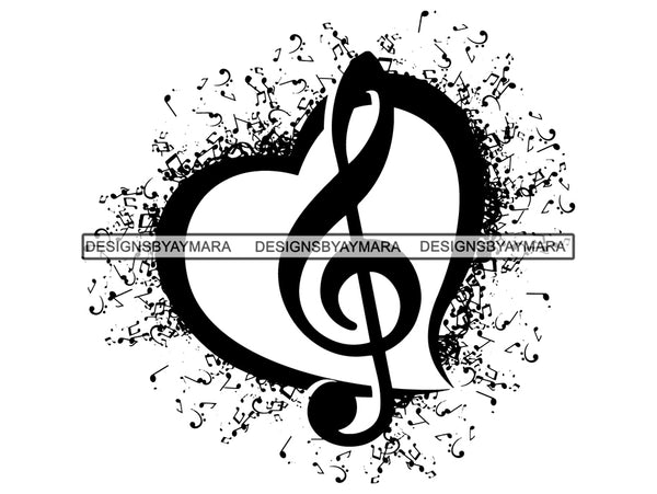 Music Note Musical Song Symbol Melody Tune Chord Composition Icon Design Art  .SVG .EPS .PNG Vector Space Clipart Digital Download Circuit Cut Cutting