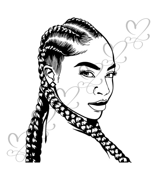 Afro Woman SVG Braids Dreads Locs Hairstyle Cutting Files.