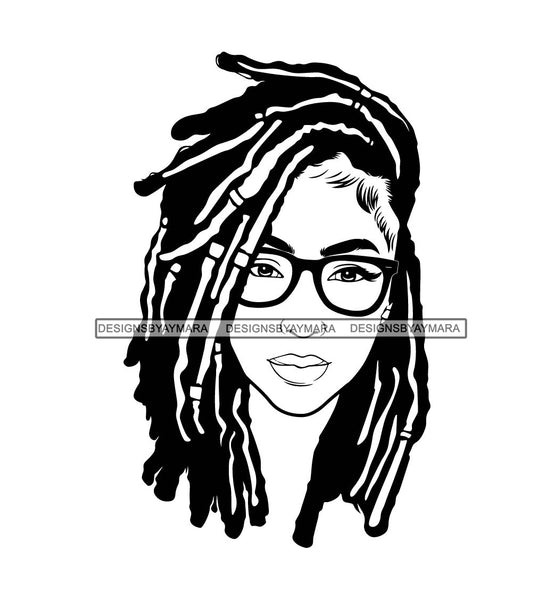 Afro Woman SVG Braids Dreads Locs Hairstyle Cutting Files.
