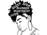 Afro Beautiful Black Woman SVG African American Ethnicity Afro Puffy Hairstyle Beauty Salon Queen Diva Classy Lady  Beautiful People Beauty Salon Princess