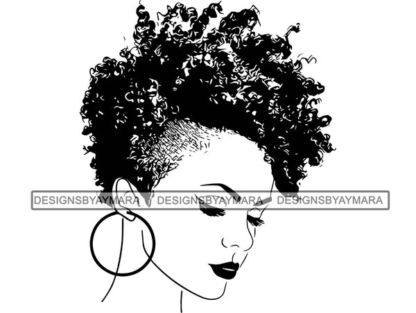 Afro Beautiful Black Woman SVG African American Ethnicity Queen Diva Classy Lady  .SVG .EPS .PNG Vector Clipart  Cricut Circuit Cut Cutting