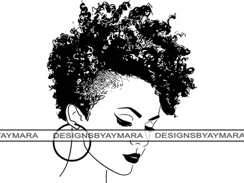 Afro Woman SVG Cut Files For Silhouettes and Cricut