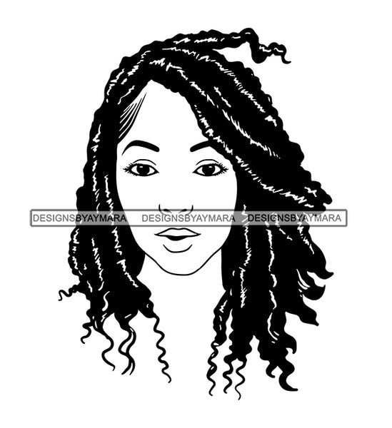 Afro Woman SVG Braids Dreads Locs Hairstyle Cutting Files.